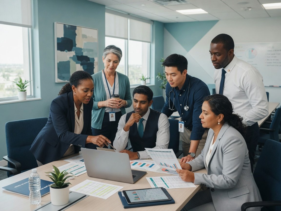 Healthcare team in a modern clinic setting